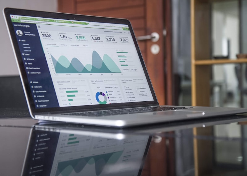 Data analytics dashboard showing business metrics and charts